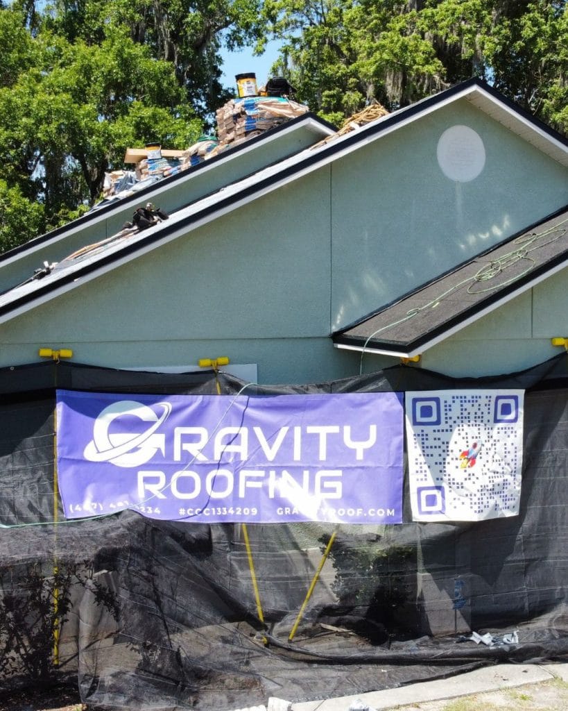 Residential roof replacement project in progress by Gravity Roofing in Central Florida