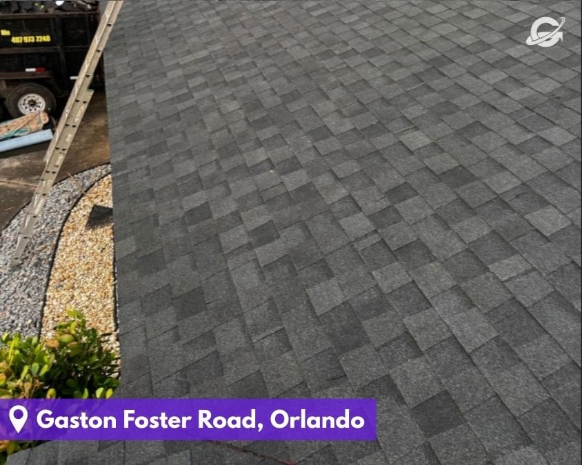New asphalt shingle installation by Orlando Roofing Company, Gravity Roofing on Gaston Foster Road.