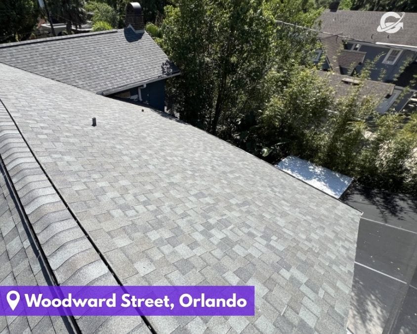 Shingle roof replacement by Orlando Roofing Company, Gravity Roofing on Woodward Street.