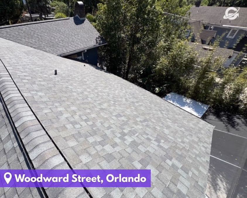 Shingle roof replacement by Orlando Roofing Company, Gravity Roofing on Woodward Street.