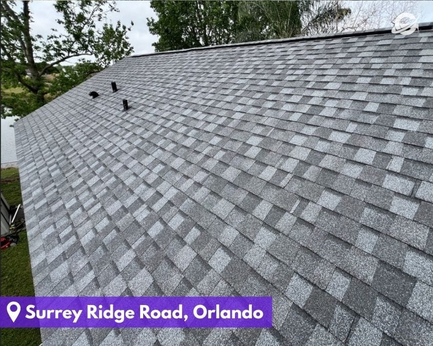 Shingle roof replacement by Orlando Roofing Company, Gravity Roofing on Surrey Ridge Road.