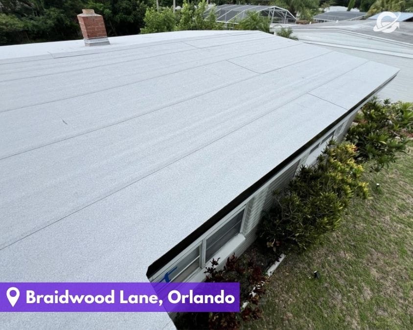 Flat roof replacement by Orlando Roofing Company, Gravity Roofing on Braidwood Lane.