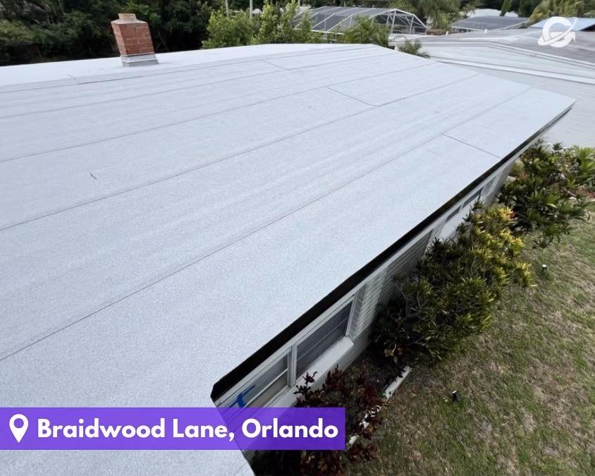 Flat roof replacement by Orlando Roofing Company, Gravity Roofing on Braidwood Lane.