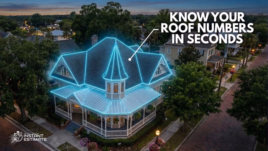 A home requiring Sanford FL historic roofing being measured for an Online Roof Estimate Sanford.