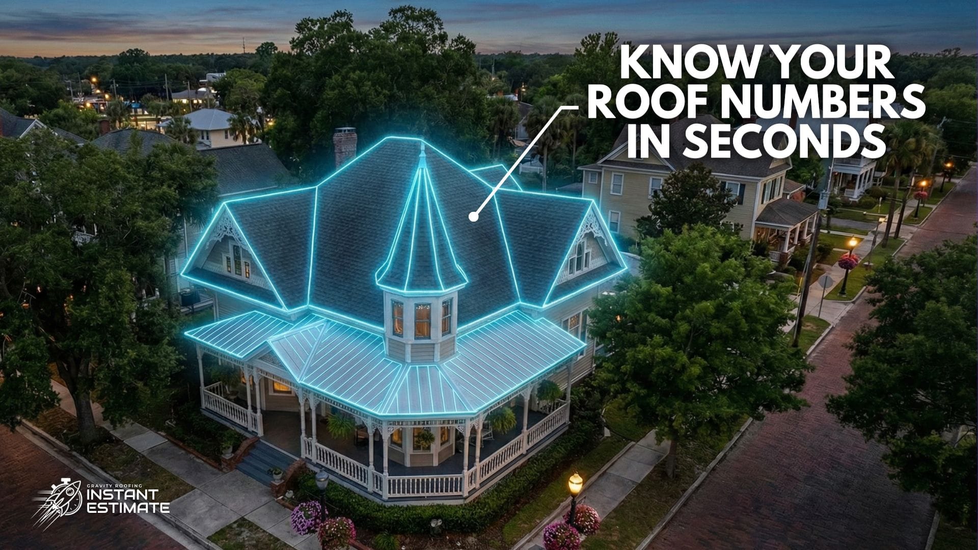 A home requiring Sanford FL historic roofing being measured for an Online Roof Estimate Sanford.