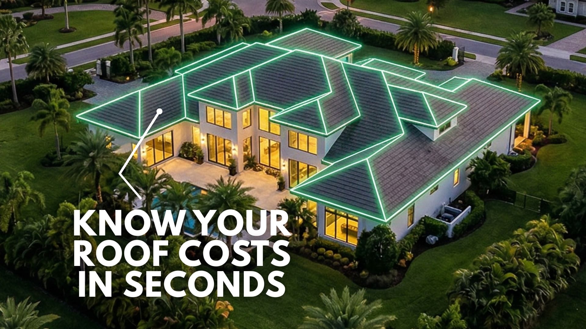 An aerial view of an Apopka, FL neighborhood during a spring sunset, highlighting a home being measured for an Online Roof Estimate Apopka to prepare for the 2026 hurricane season.