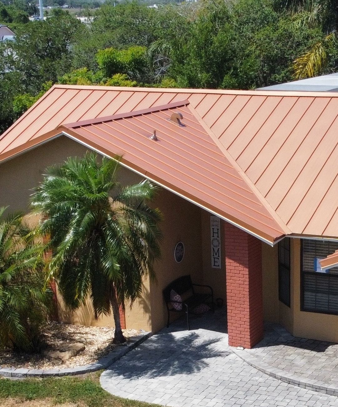Standing seam metal roof installed by Gravity Roofing on a Central Florida home
