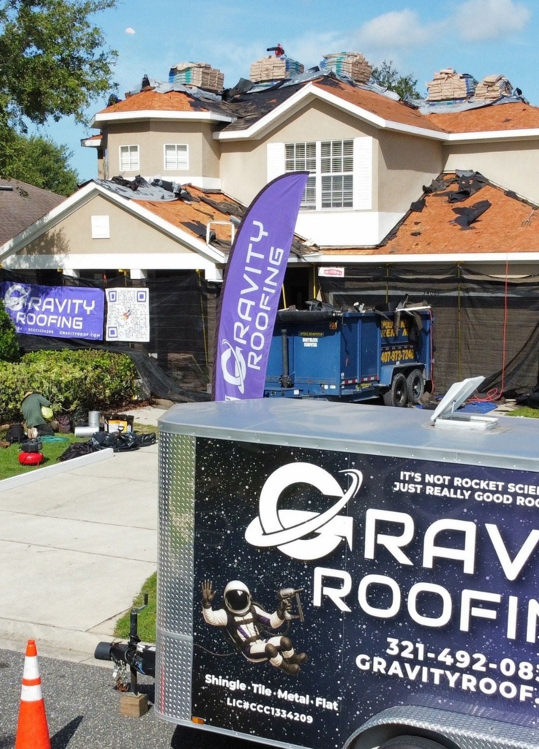 Gravity Roofing completing a residential roof replacement on a Central Florida home