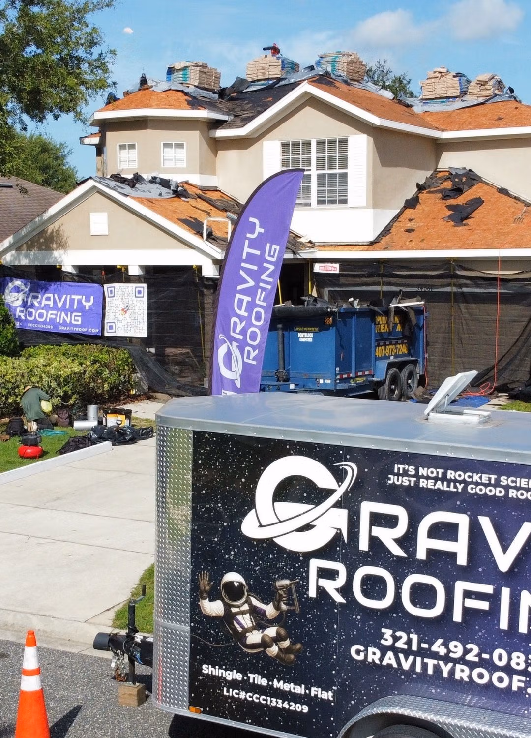 Gravity Roofing completing a residential roof replacement on a Central Florida home