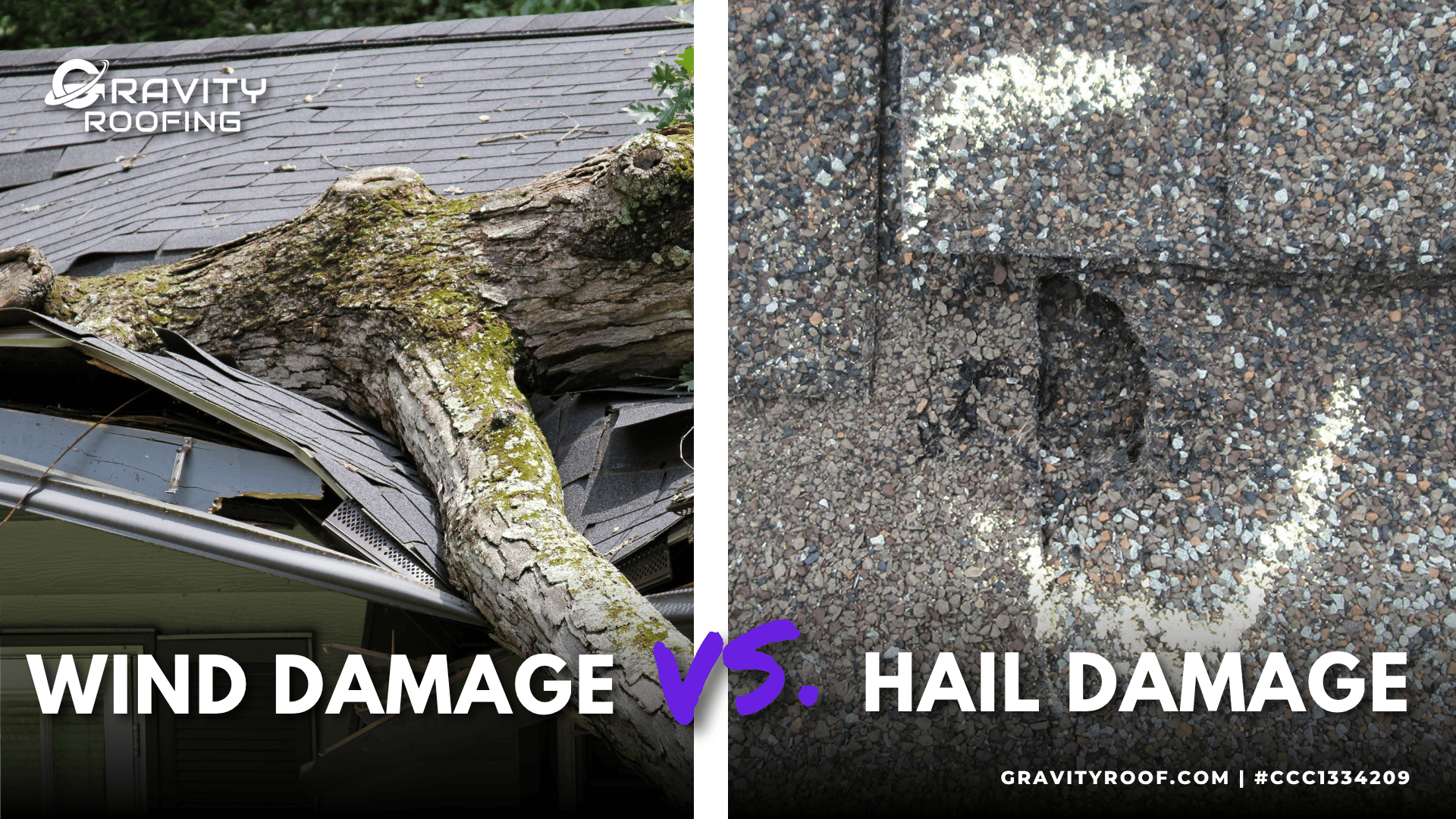 Wind damage vs hail damage on a Central Florida roof