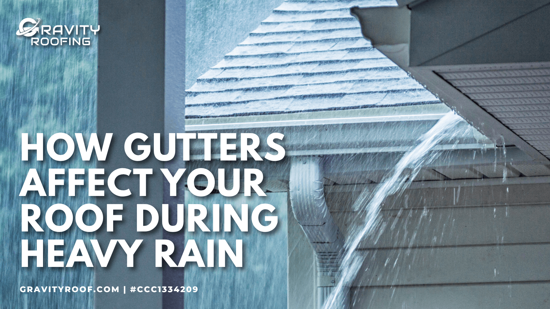 Gutters during heavy rain on a Central Florida home