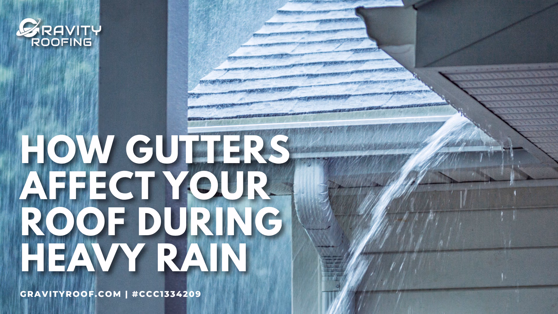 Gutters during heavy rain on a Central Florida home