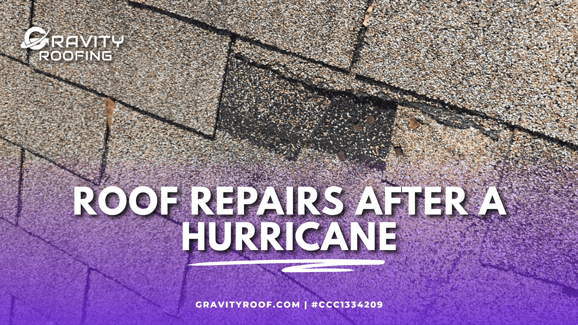 Roof repair after hurricane damage on a Central Florida home