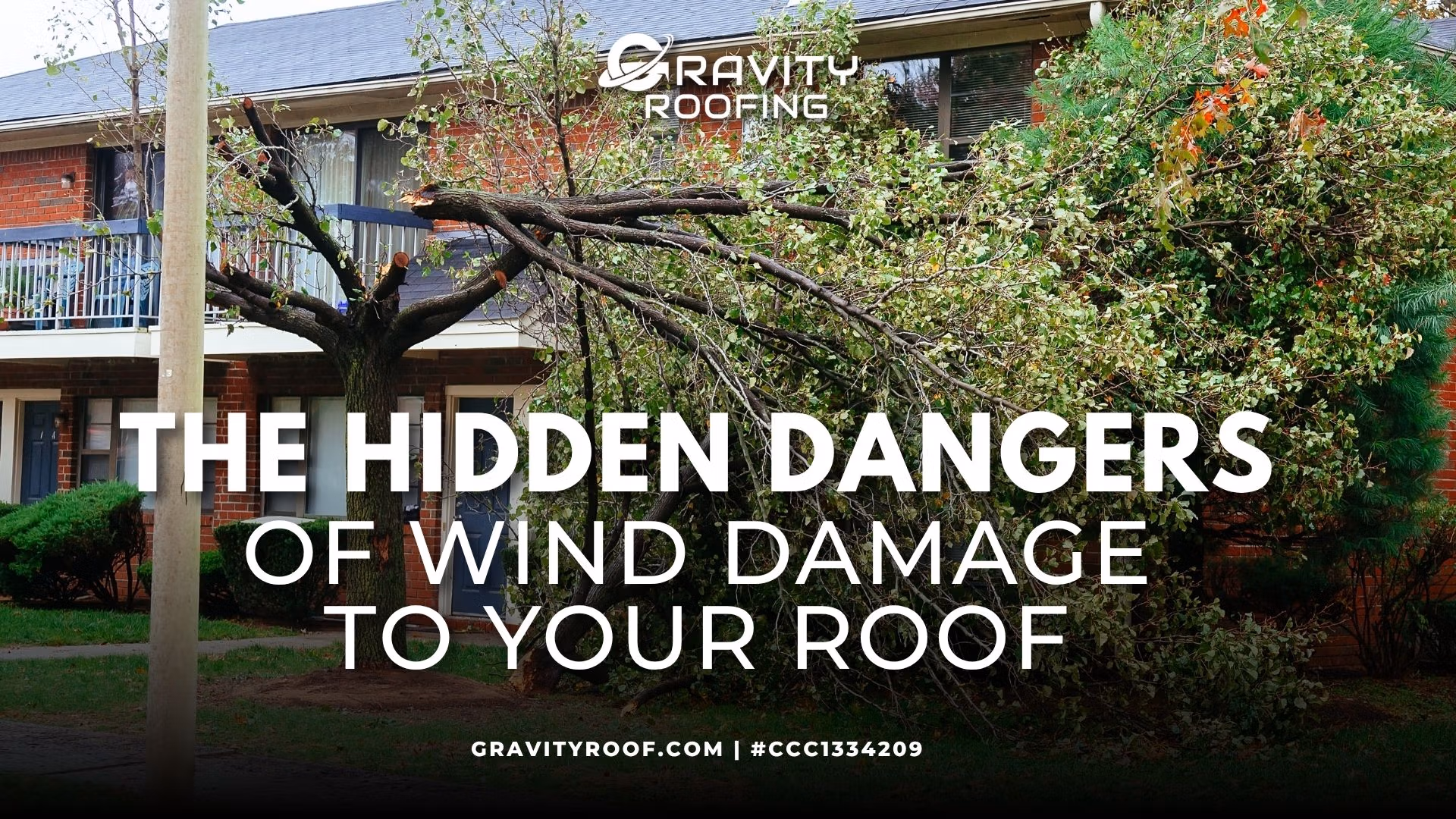 Wind damage to roof after a Central Florida storm