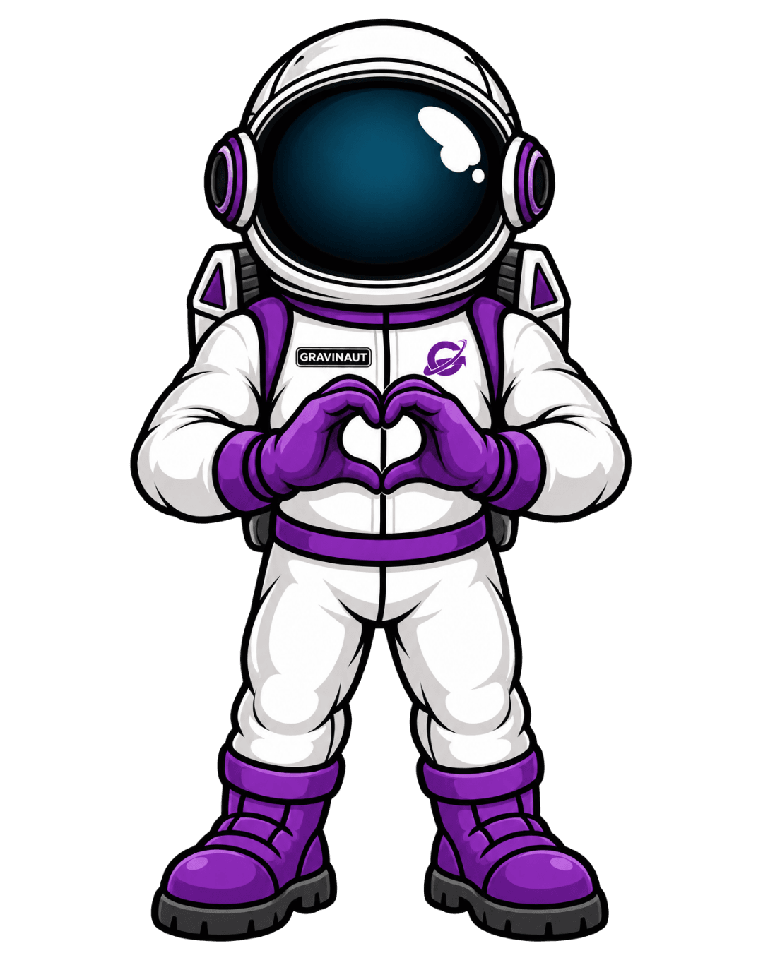 Gravity Roofing's Gravinaut mascot celebrating care for the Central Florida community